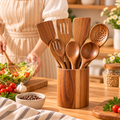 Signature Teak Wood Utensil Collection – 8 Pieces